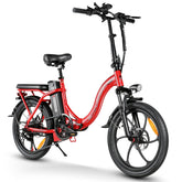 SAMEBIKE CY20-IT Electric Bike - 350W Motor 36V13AH Battery 35KM Range Mechanical Disc Brakes - Red